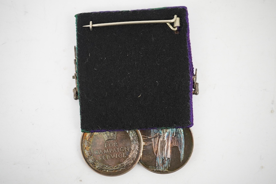 A QEII medal pair, both General Service Medals, awarded to P.K.R. Ross, one medal awarded whilst he was a Second Lieutenant in the Northamptonshire regiment with a clasp for Arabian Peninsula